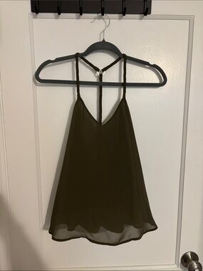 Marciano Olive Green Double-Strap V-Neck Camisole